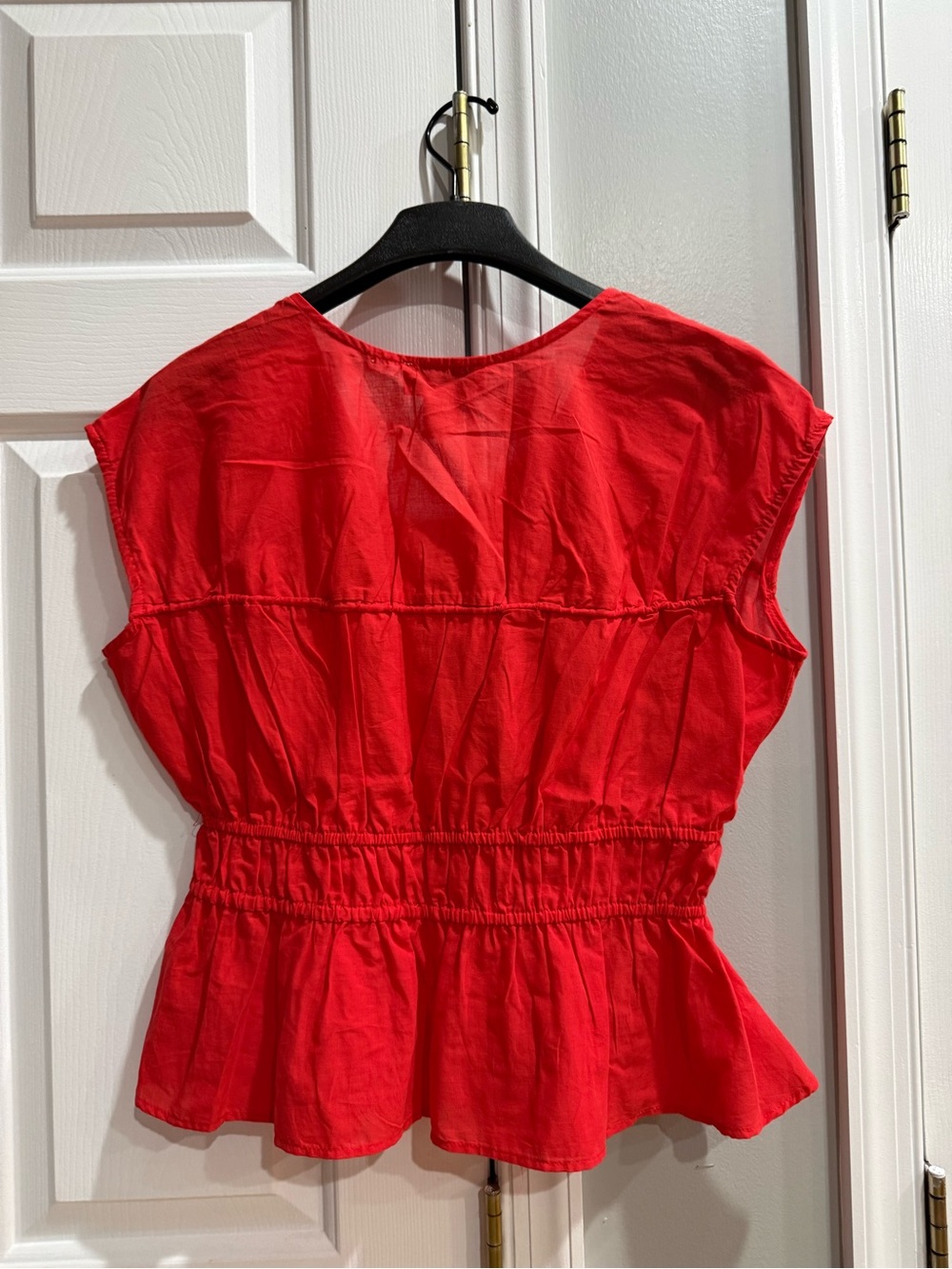 Calypso St. Barth Red Tie-Front Peplum Blouse - Picture 3 of 3